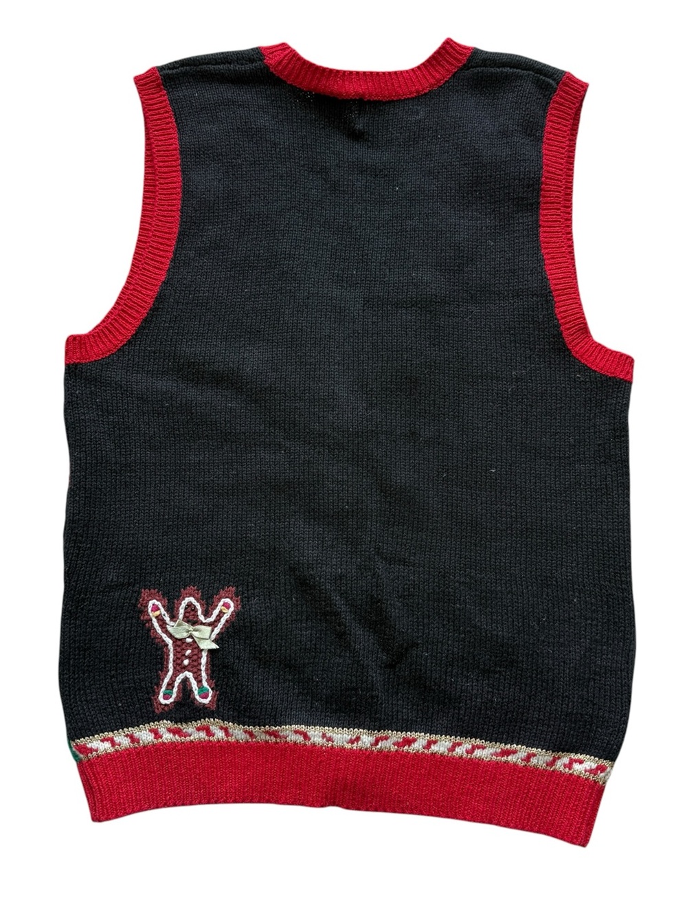 Vintage Signature Jerell S Christmas Sweater Vest Gingerbread Santa Novelty Knit - Picture 12 of 13